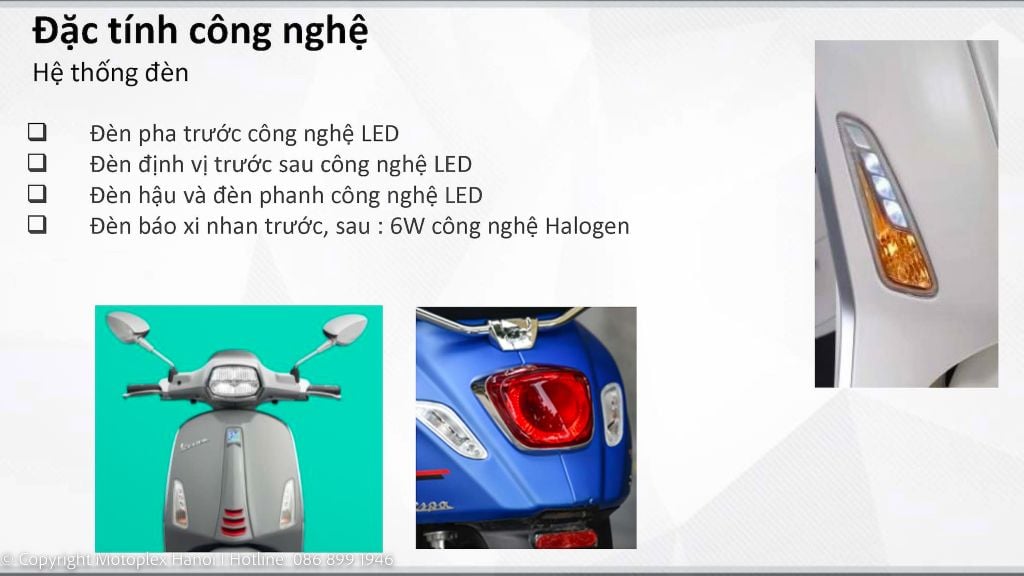 Hệ thống đèn trên Vespa Sprint 2023