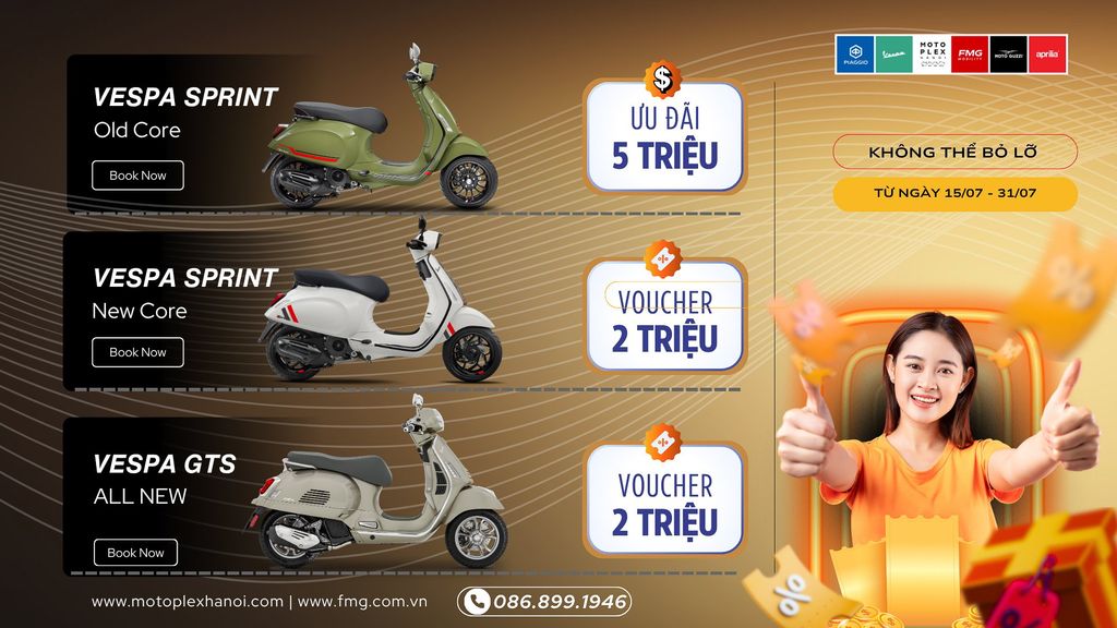 Khuyến mại mua Vespa tại Motoplex Hanoi