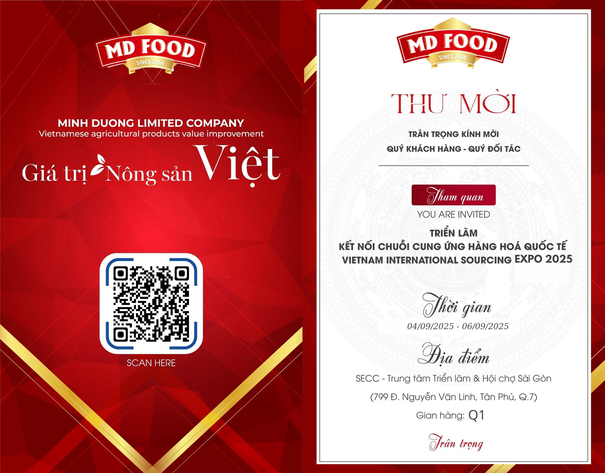 Thư mời tham quan gian hàng MDFood tại Sourcing 2025