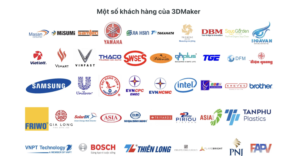Một số khách hàng của 3DMaker