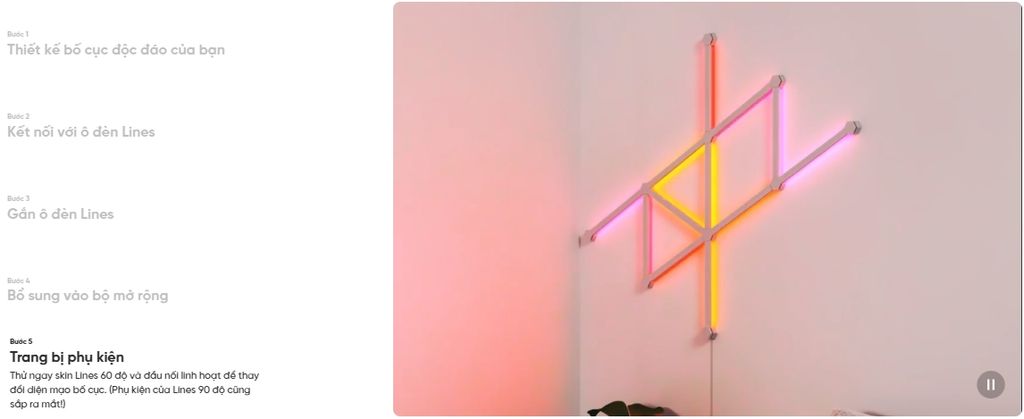 Đèn thông minh Nanoleaf Lines Squared 3 thanh đèn (bộ mở rộng)