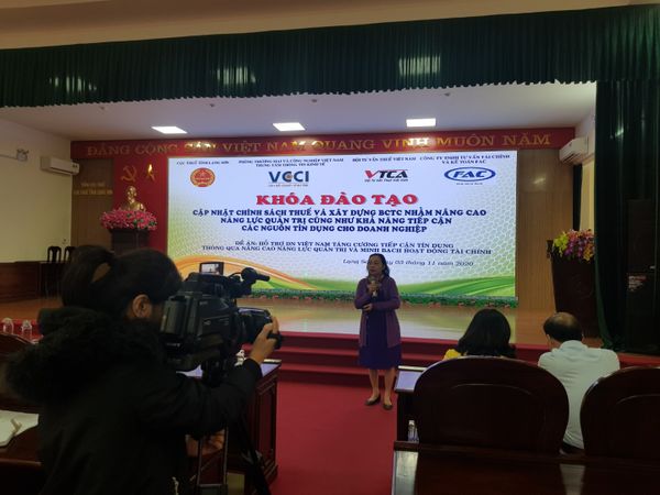 FAC phối hợp với VCCI, VTCA mở khóa đào tạo cập nhật chính sách thuế và xây dựng BBCT tại cục Thuế tỉnh Lạng Sơn