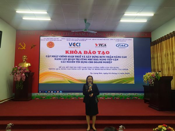 FAC phối hợp với VCCI, VTCA mở khóa đào tạo cập nhật chính sách thuế và xây dựng BCTC cho Doanh nghiệp tại tỉnh Lạng Sơn