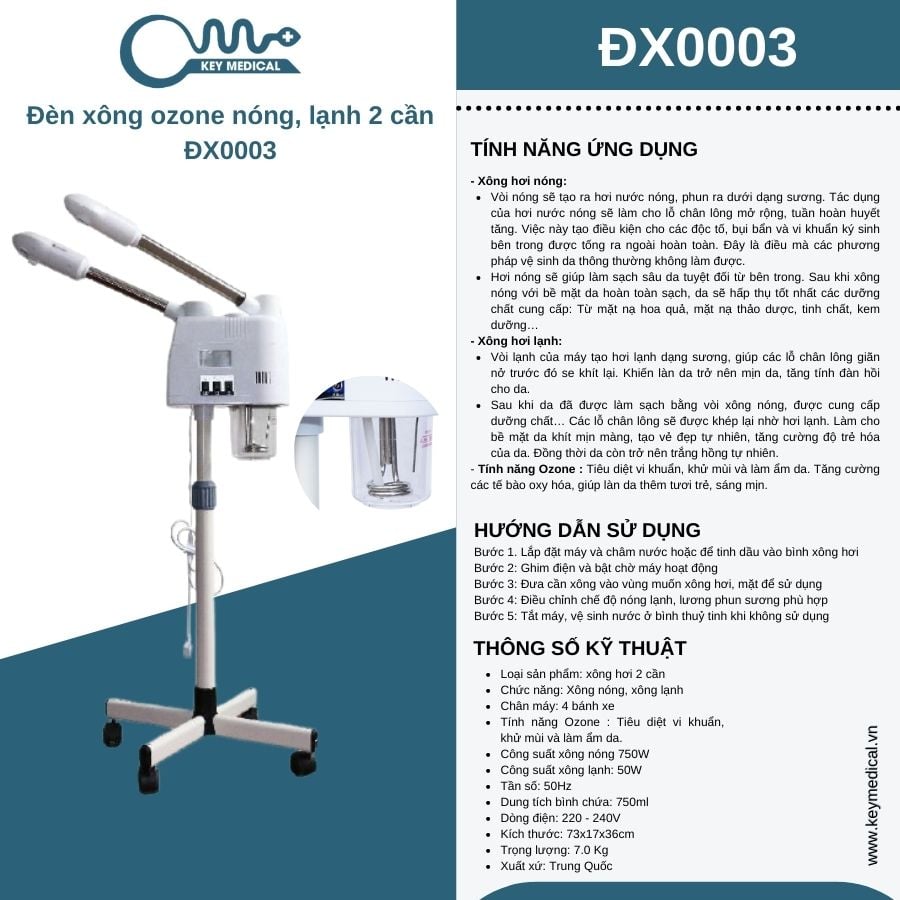 Đèn xông ozone nóng - lạnh 2 cần ĐX0003