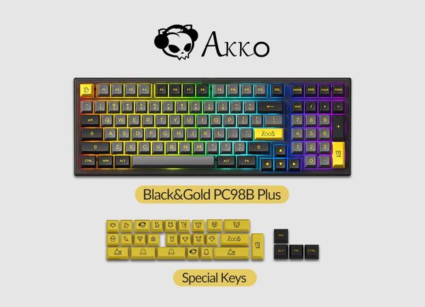Bàn phím cơ AKKO PC98B Plus Black & Gold