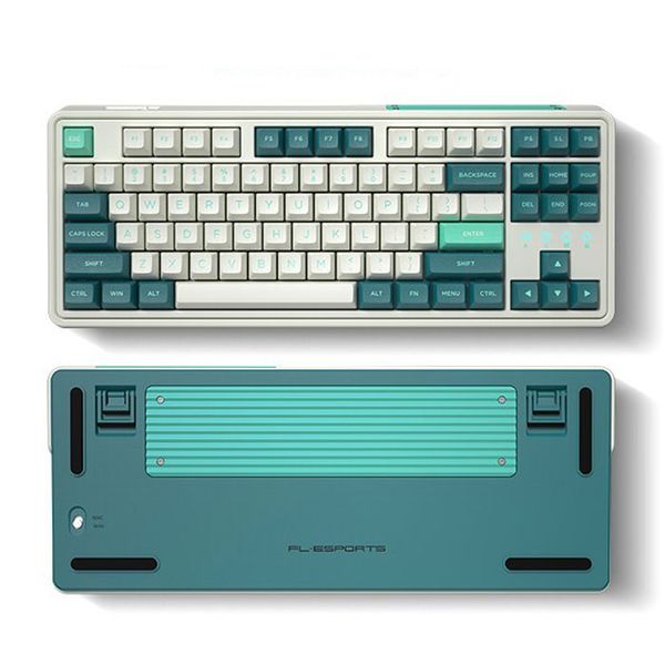 Bàn Phím Cơ FL-Esports CMK87 Ice Mint (Kailh Box white, 3 Mode)