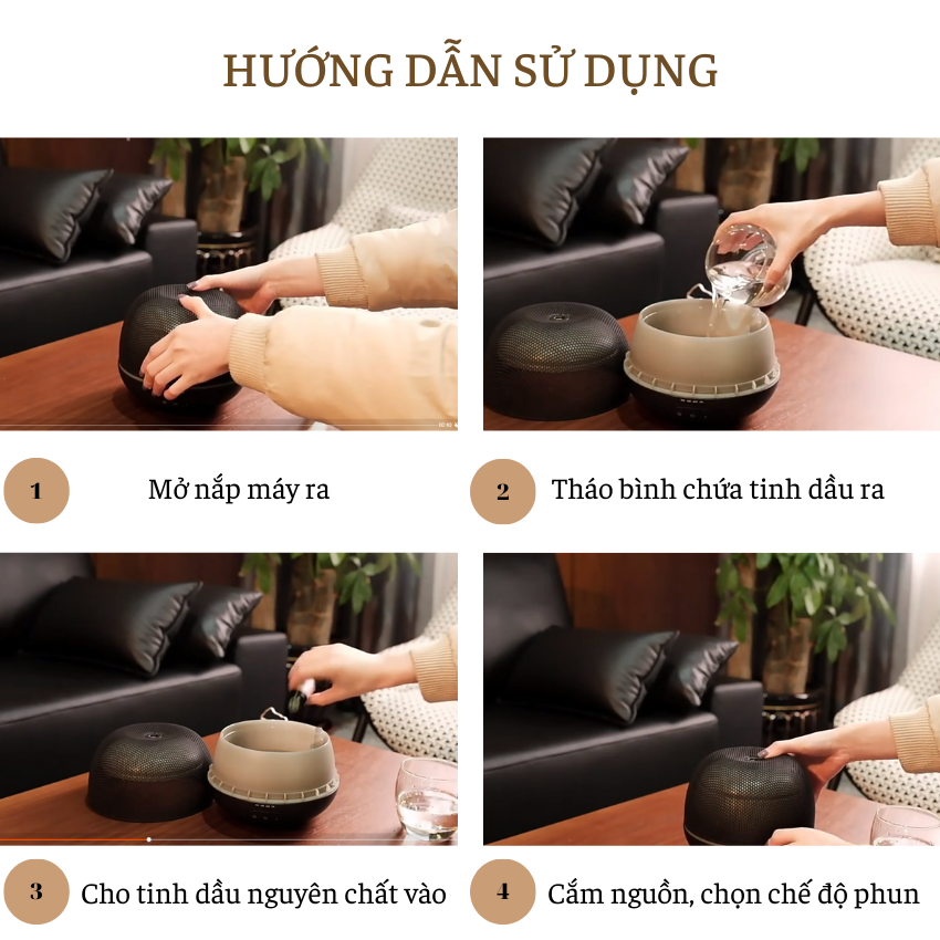 Máy khuếch tán tinh dầu và tạo độ ẩm Lưới tròn