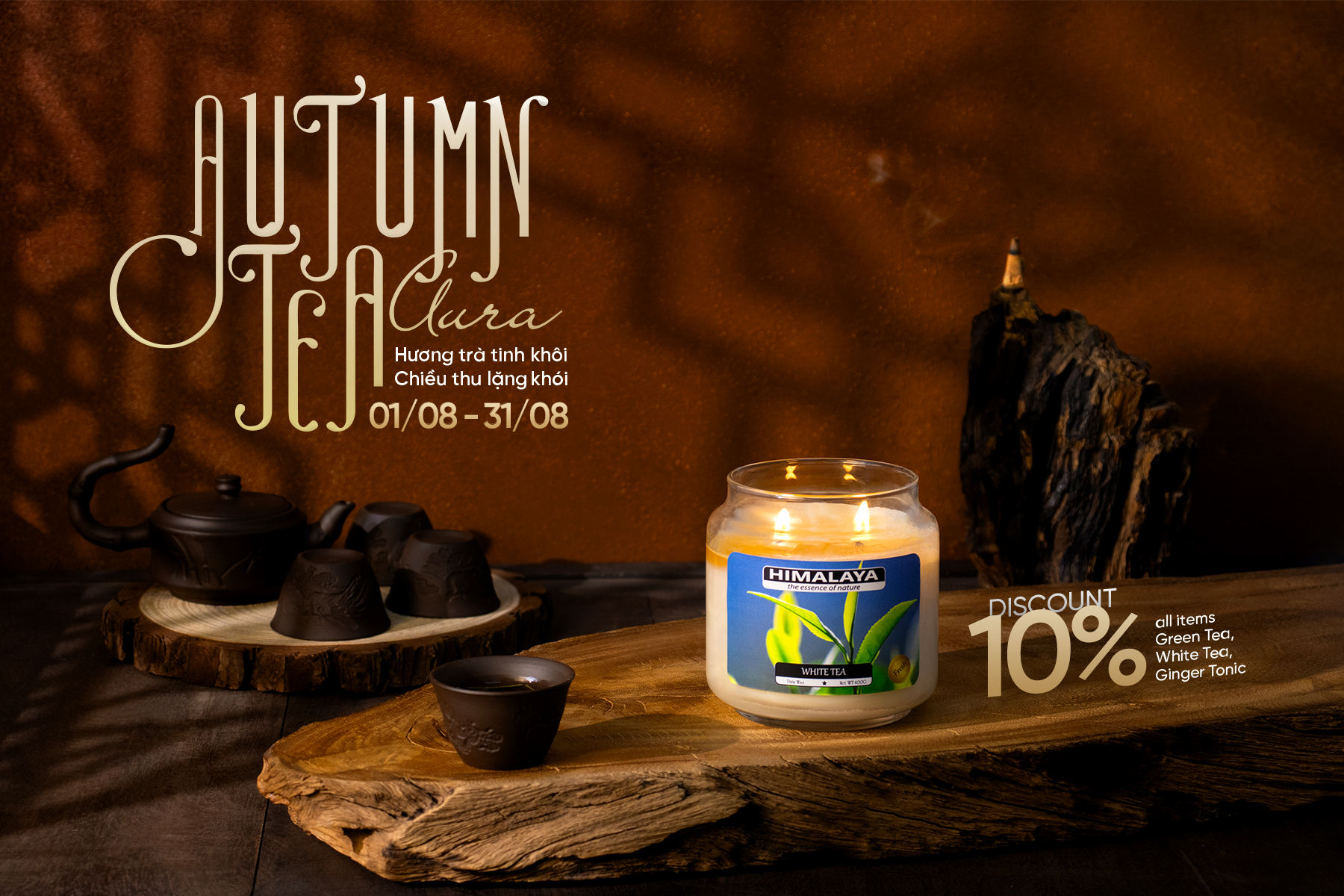 Hương tháng 8: Autumn Tea Aura - Hương Trà Tinh Khôi, Chiều Thu Lặng Khói