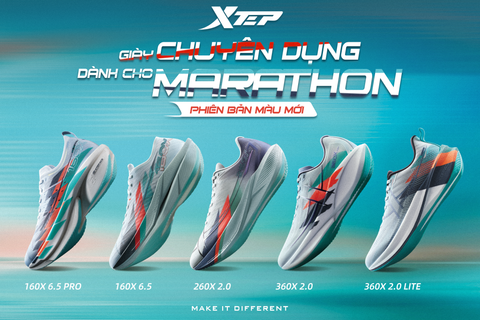 XTEP 160X – BỘ SƯU TẬP GIÀY CHẠY BỘ CHUYÊN DỤNG CHO MARATHON | PHIÊN BẢN MÀU MỚI