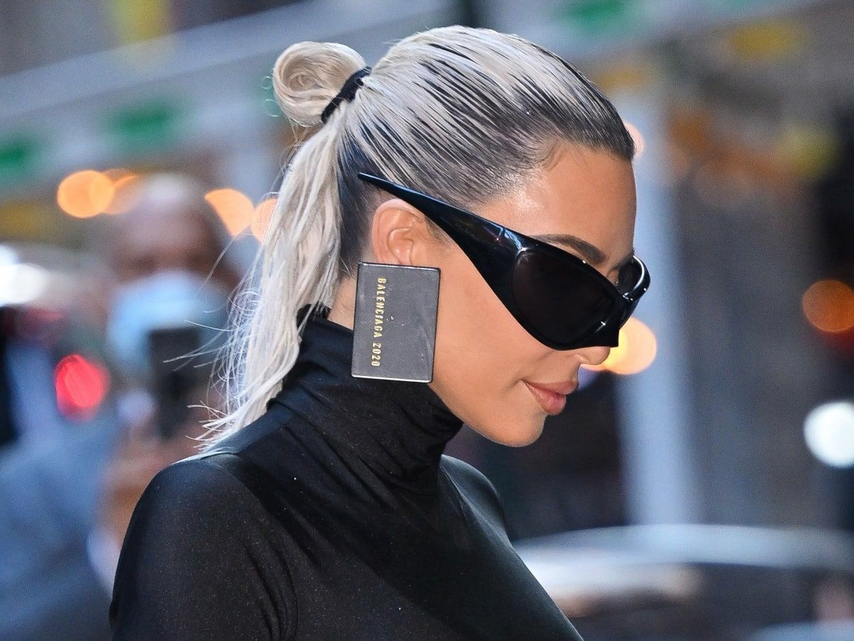 Kim Kardashian Wears Balenciaga CautionTape Look