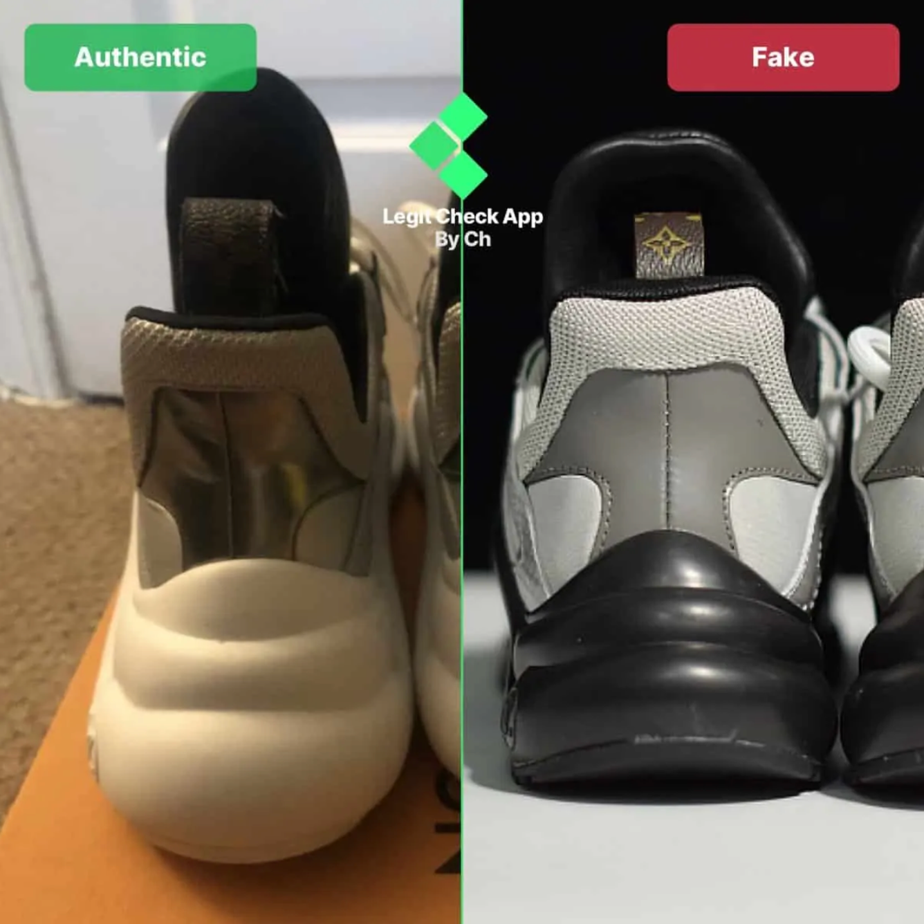 Louis Vuitton Archlight sneakers real vs fake. How to spot