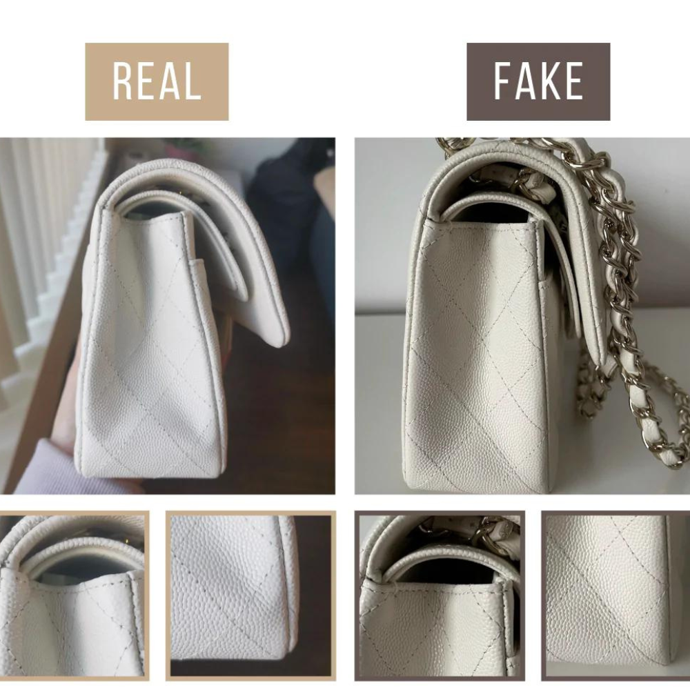 Chanel REAL VS FAKE  Can you spot the fake  Chanel Classic Flap Caviar  Black  Top Tier Fake  YouTube