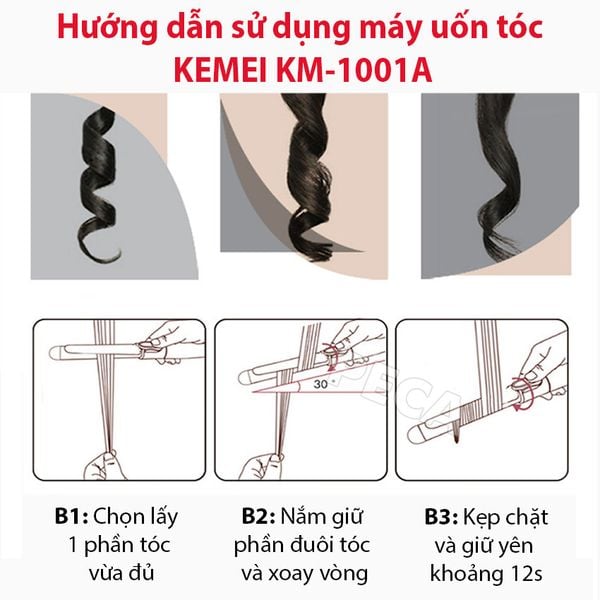 hướng dẫn sử dụng máy uốn tóc kemei