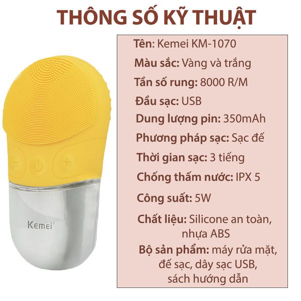 thông số kỹ thuật tông đơ cắt tóc Kemei KM-1070