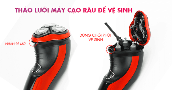 tháo lưỡi máy cạo râu vệ sinh máy cạo râu đúng cách