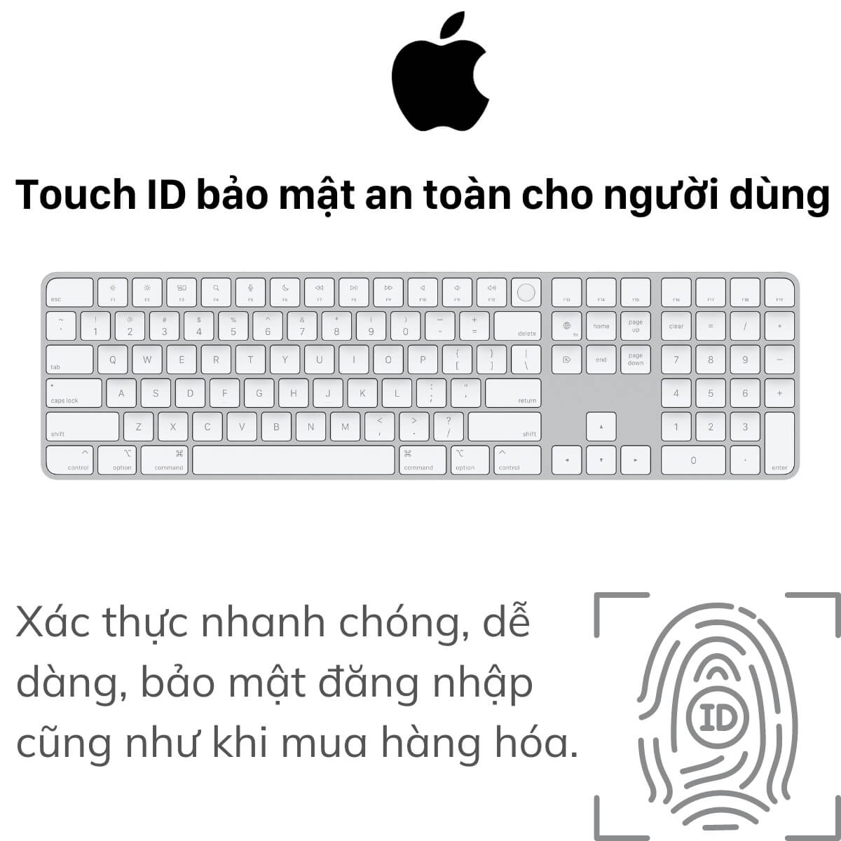 Bàn Phím Apple Magic Keyboard With Touch ID And Numeric Keypad ...