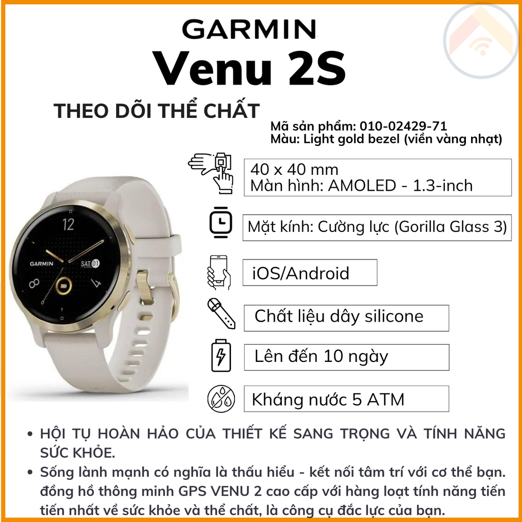 Đồng hồ thông minh Garmin Lily 2 với dây đeo silicone