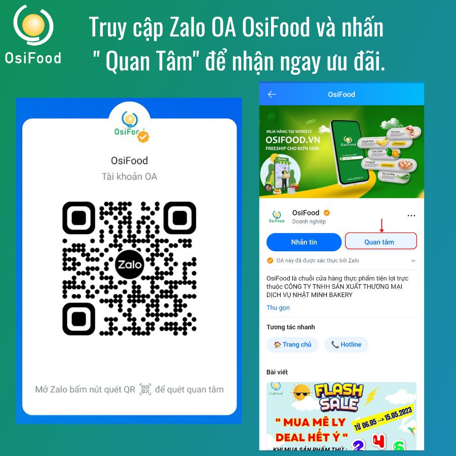 HƯỚNG DẪN TRUY CẬP ZALO OA OSIFOOD