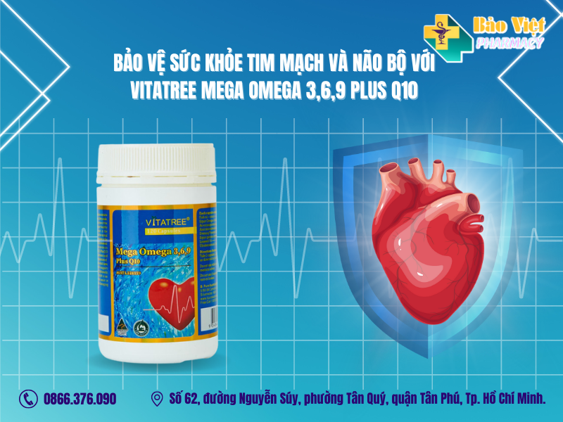 VITATREE MEGA OMEGA 3,6,9 PLUS Q10 BẢO VỆ SỨC KHỎE TIM MẠCH VÀ NÃO BỘ