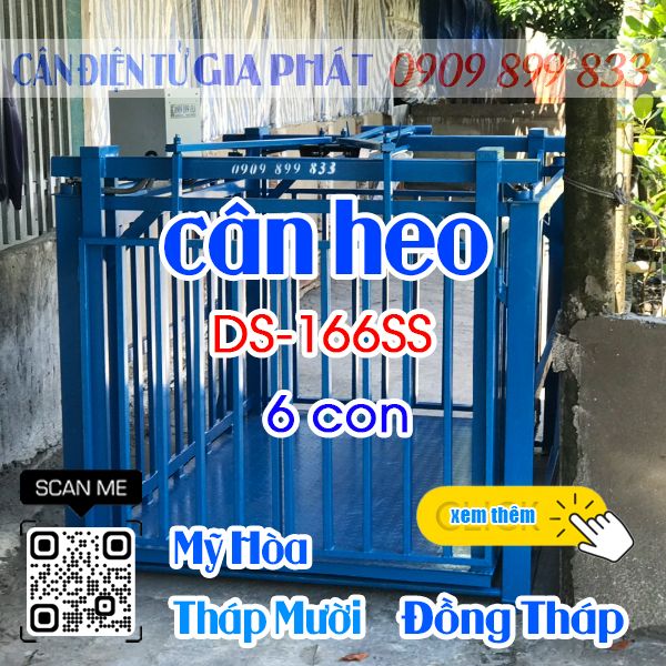 Cân điện tử cân heo DS-166SS 2 tấn cân 6 con - cân heo cảm biến trên - ở Tháp Mười Đồng Tháp