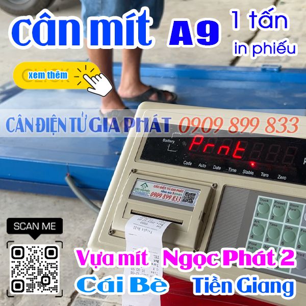 Cân điện tử cân mít XK3190-A9 1 tấn in bil in phiếu ở Cái Bè Tiền Giang - Vựa mít Ngọc Phát 2