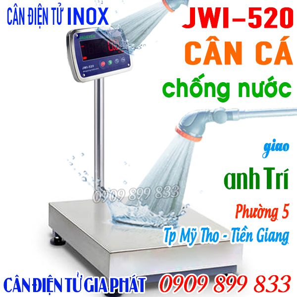 Cân điện tử Mỹ Tho Tiền Giang - cân điện tử inox chống nước JWI-520 150kg