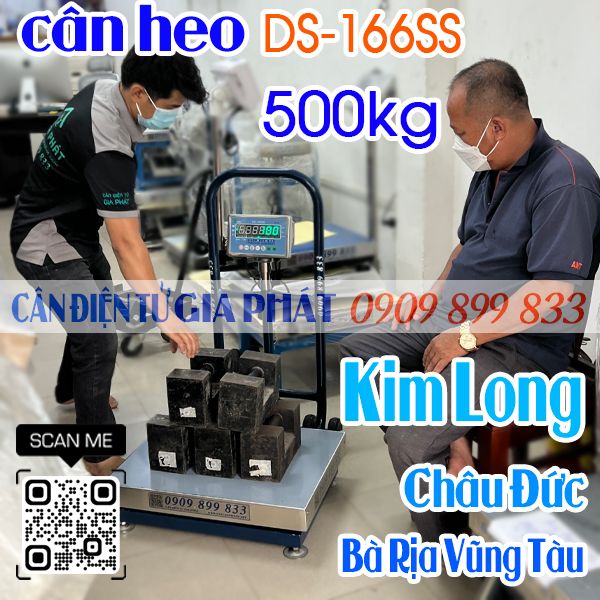 Cân điện tử ở Kim Long Châu Đức Bà Rịa Vũng Tàu - cân điện tử cân heo DS-166SS 500kg