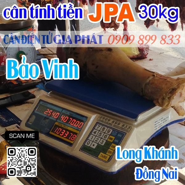 Cân điện tử ở Bảo Vinh Long Khánh Đồng Nai - cân điện tử tính tiền JPA 30kg bán thịt