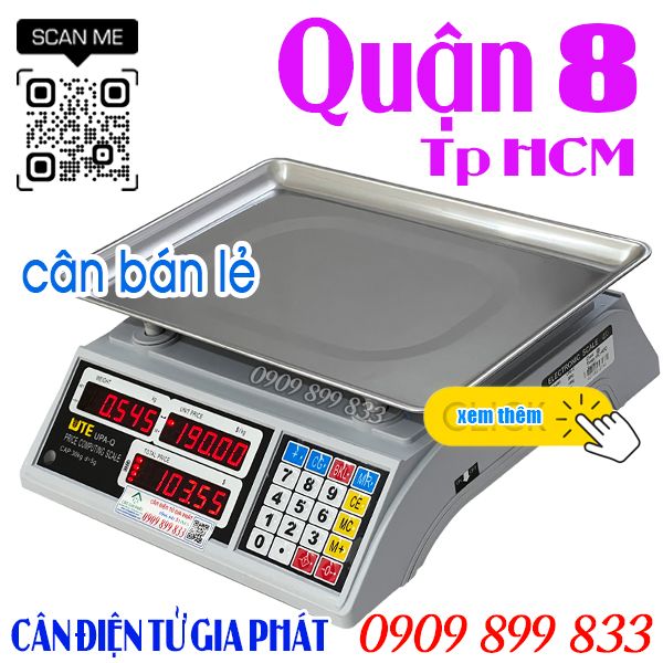 Cân điện tử Quận 8 TpHCM, cân điện tử tính tiền UPA-Q 30kg chợ Bình Điền