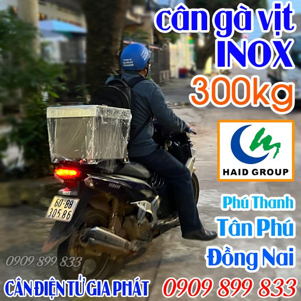 Cân điện tử ở Phú Thanh Tân Phú Đồng Nai - cân gà vịt inox A501E 300kg - công ty chăn nuôi Haid