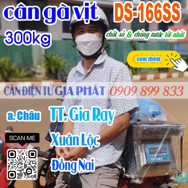 Cân điện tử ở Xuân Lộc Đồng Nai - cân điện tử cân gà vịt DS-166SS 100kg 200kg 300kg