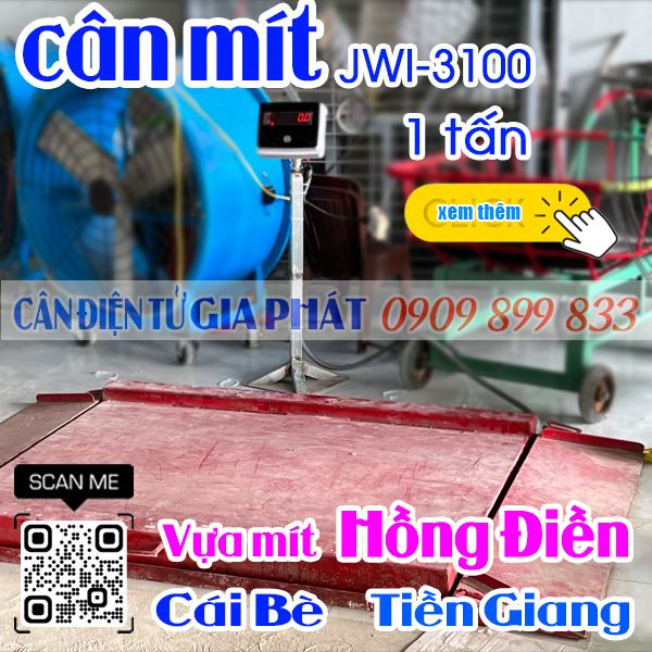 Vựa mít Hồng Điền ở Cái Bè Tiền Giang mua cân mít điện tử JWI-3100 500kg 1 tấn 2 tấn màu đỏ