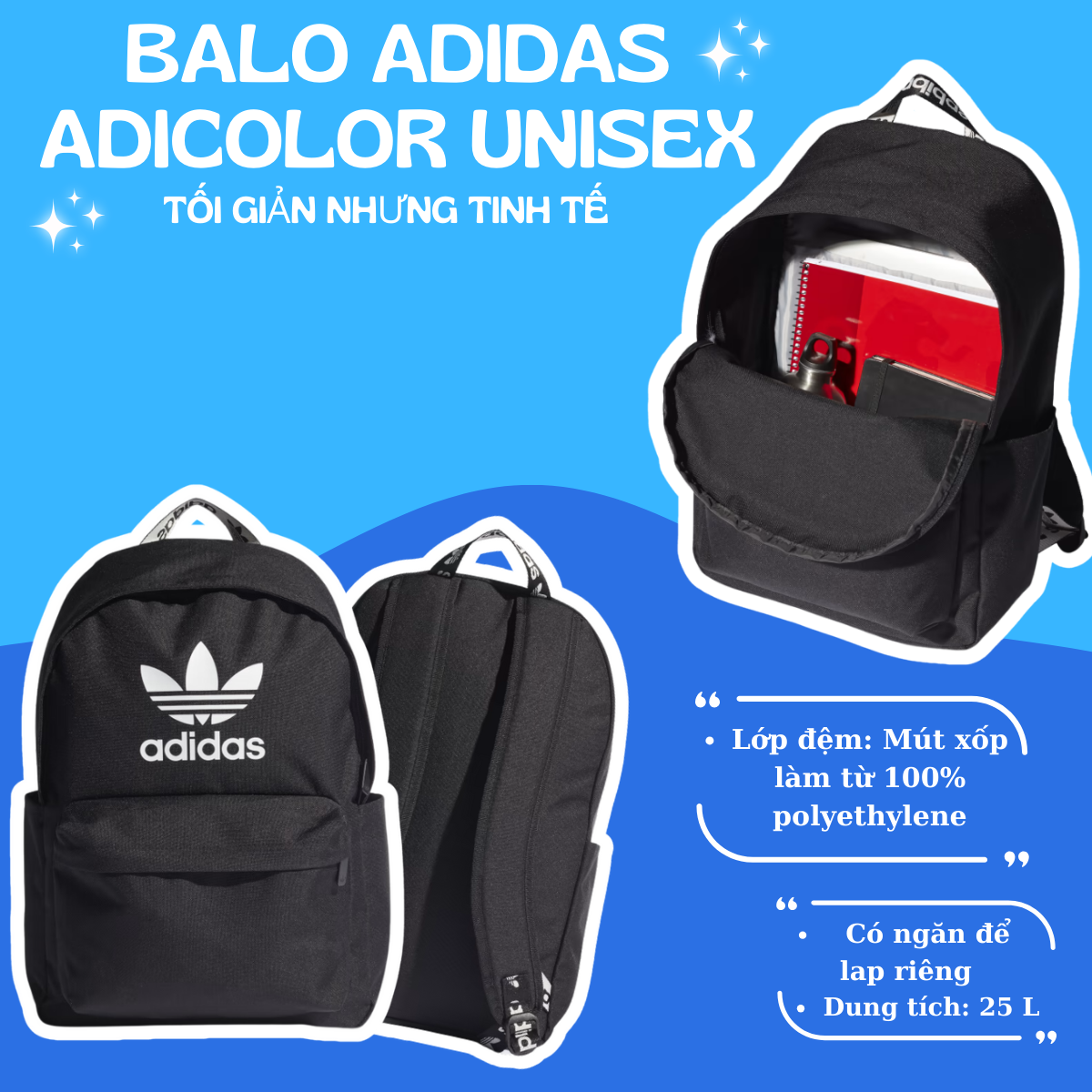 🎒 Balo Adidas Adicolor – Năng Động Mỗi Ngày, Sẵn Sàng Mọi Hành Trình!