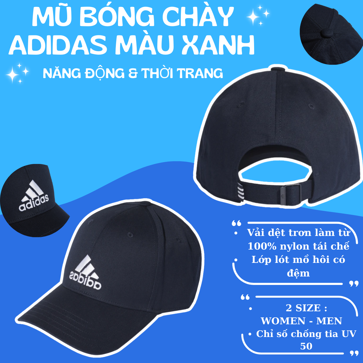 ✨ MŨ BÓNG CHÀY ADIDAS MÀU XANH DA TRỜI – PHONG CÁCH THỂ THAO VÀ HIỆN ĐẠI ✨