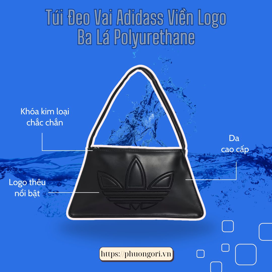 🔥 Túi Đeo Vai Adidas Viền Logo Ba Lá Polyurethane 🔥
