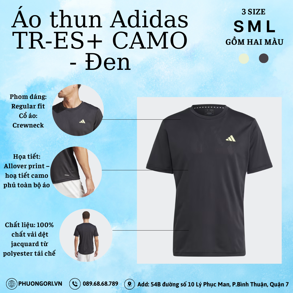 🏋️♂️ Áo Thun Adidas TR-ES+ CAMO - Đen : Lựa Chọn Hoàn Hảo Cho Tập Luyện