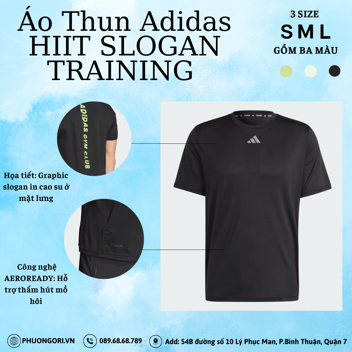 🏋️♂️ Áo Thun Adidas HIIT SLOGAN TRAINING: Nâng Tầm Buổi Tập Luyện