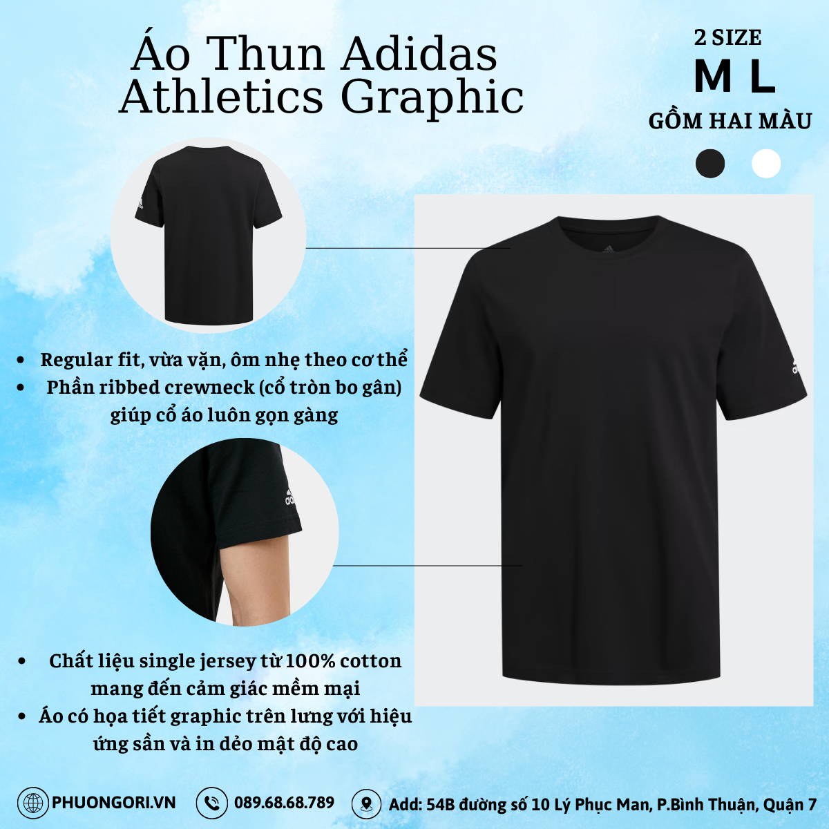Áo Thun Adidas Athletics Graphic – Tinh Thần Adidas Trong Từng Chi Tiết