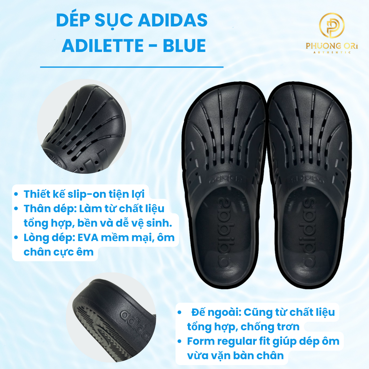 💙 Dép Sục Adidas Adilette - Blue