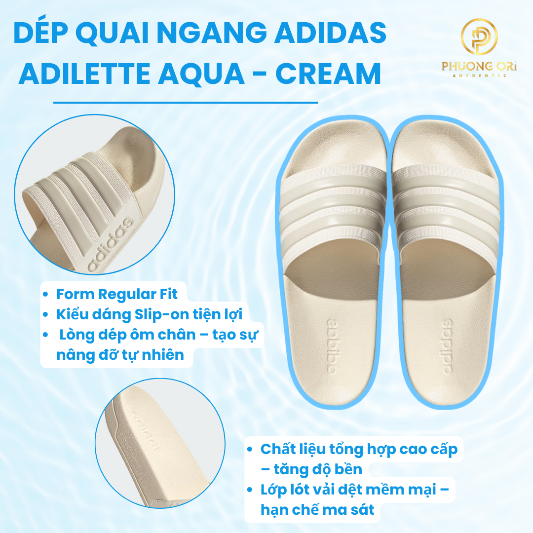 🩴 Dép Quai Ngang Adidas Adilette - Cream: Sự Kết Hợp Giữa Thời Trang & Êm Ái 🌟