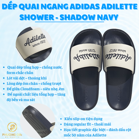 🌟 Dép Quai Ngang Adidas Adilette Shower – Shadow Navy