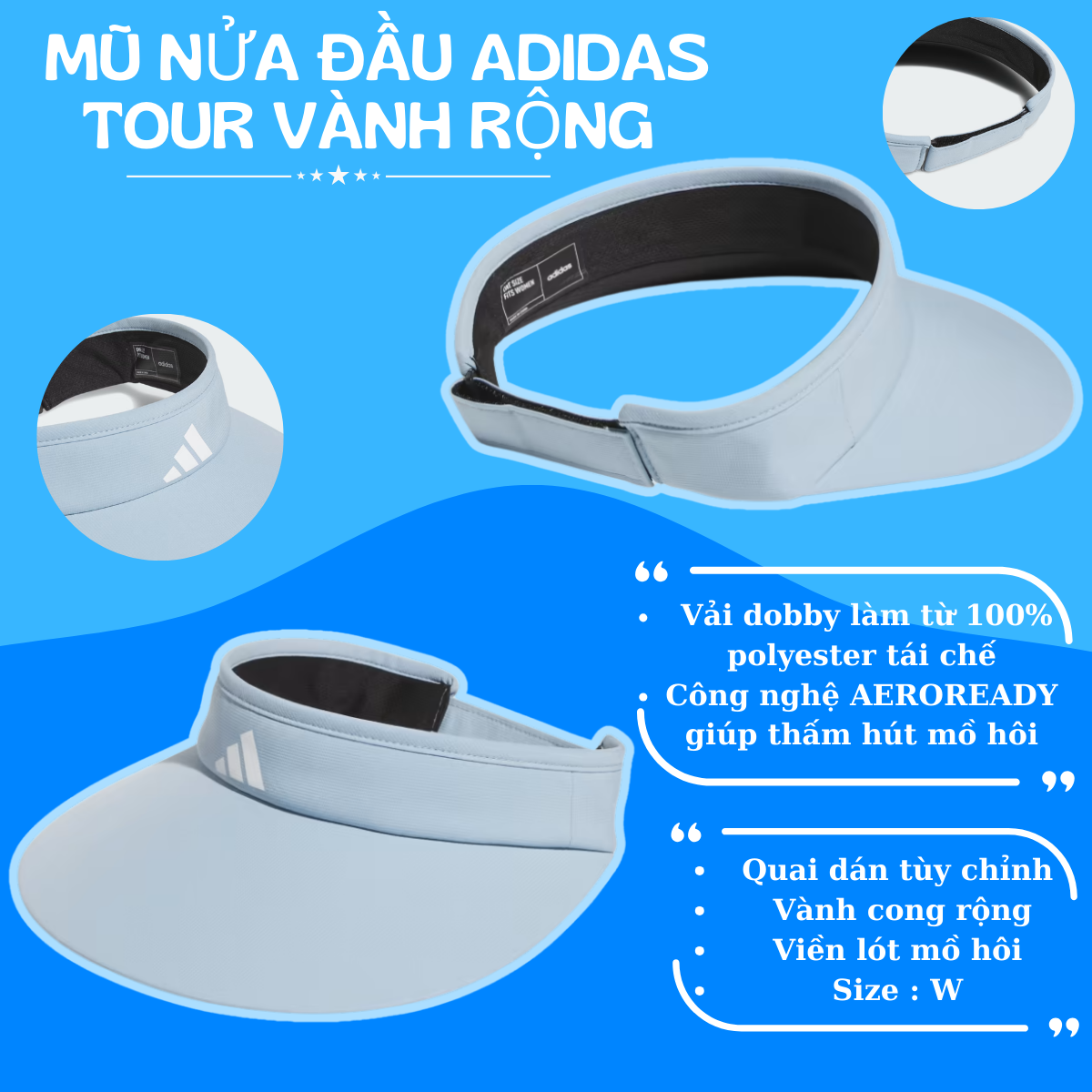 🏌️♂️ Mũ Nửa Đầu Adidas Tour Vành Rộng: Phụ Kiện Không Thể Thiếu Cho Các Ngày Nắng