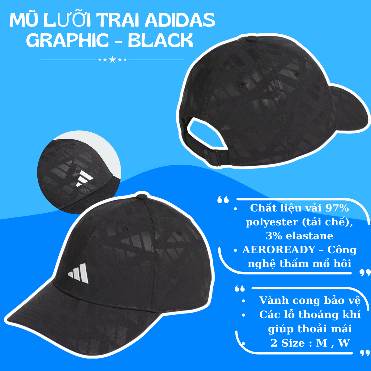 🧢 Mũ Lưỡi Trai Adidas Graphic – Phong Cách Cá Tính, Thoải Mái Và Bền Vững
