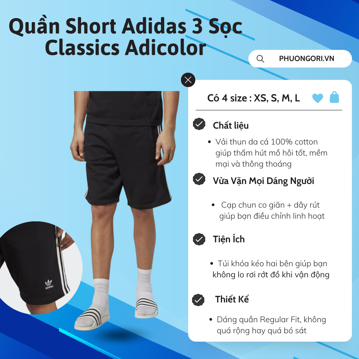 🩳Quần Short Adidas 3 Sọc Classics Adicolor - Sự Kết Hợp Giữa Phong Cách Cổ Điển và Hiện Đại