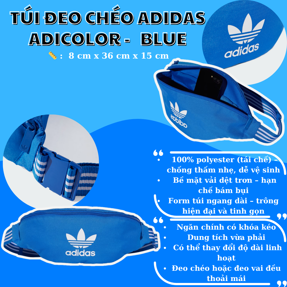 🎒 Túi Đeo Chéo Adidas Adicolor – Gọn Gàng, Cá Tính, Dễ Phối Đồ