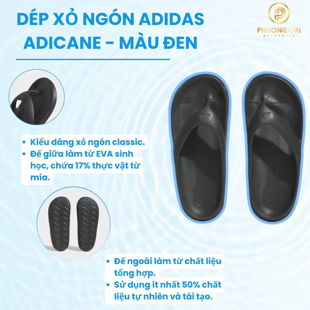 ⭐ Dép Xỏ Ngón Adidas Adicane - Màu Đen – Đơn Giản, Thoải Mái & Thời Trang ⭐