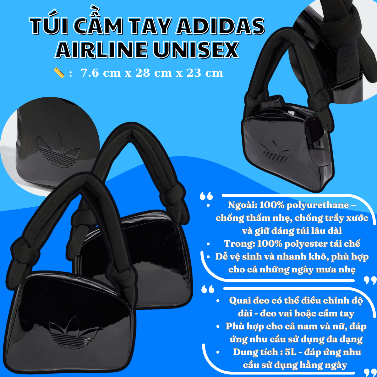 👜 Túi Cầm Tay Adidas Airline Unisex – Gọn nhẹ, thời trang & đa năng