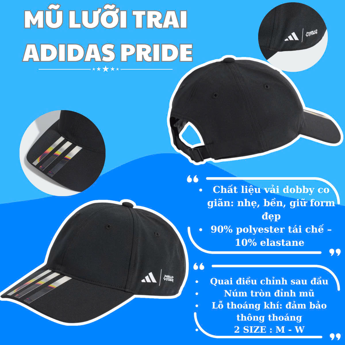 🎉 MŨ LƯỠI TRAI ADIDAS X PABLLO VITTAR – BIỂU TƯỢNG CỦA PHONG CÁCH & TỰ DO 🌈