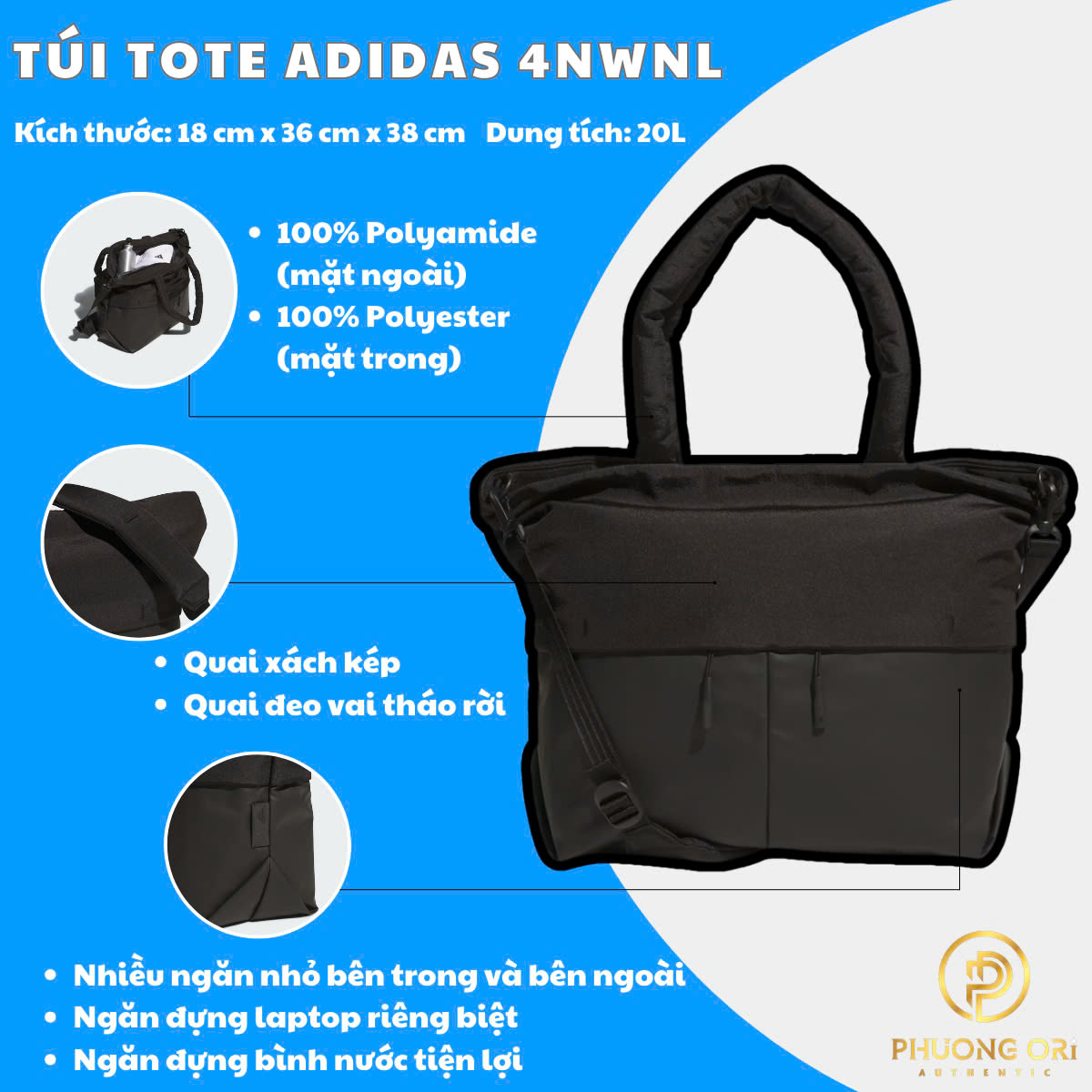 🎒 TÚI TOTE ADIDAS 4NWNL – SỰ LỰA CHỌN HOÀN HẢO CHO PHONG CÁCH NĂNG ĐỘNG