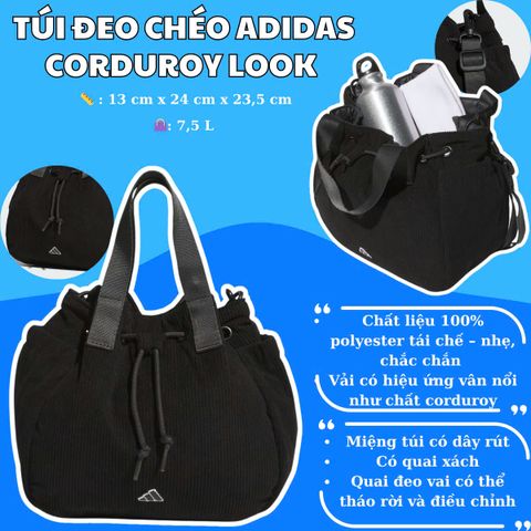 🎒 Túi Đeo Chéo Adidas Corduroy Look – Tinh tế và hiện đại